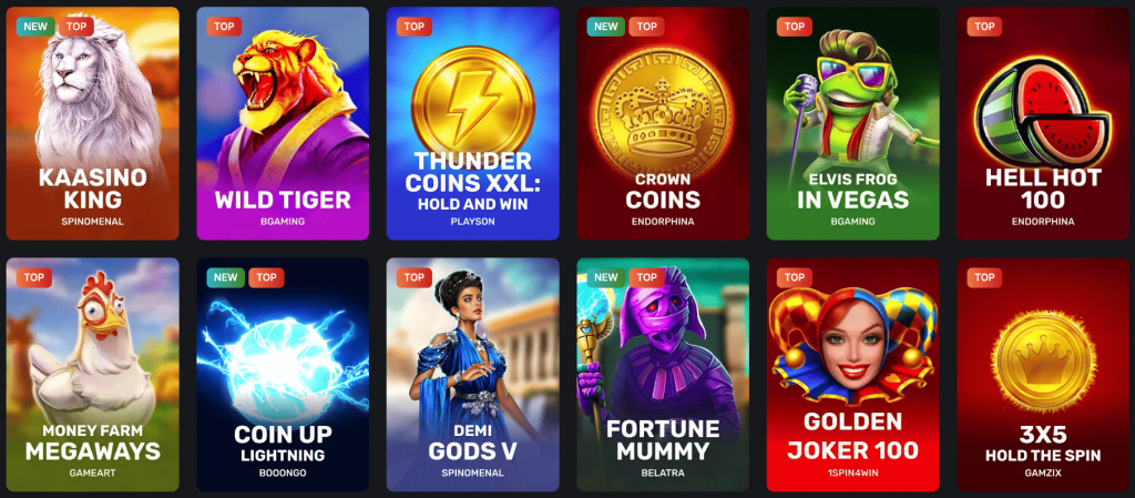 Het spelaanbod van Kaasino